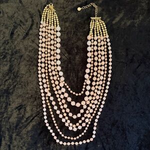 Elegant Multi-Strand Necklace with Pink and Gold Beads